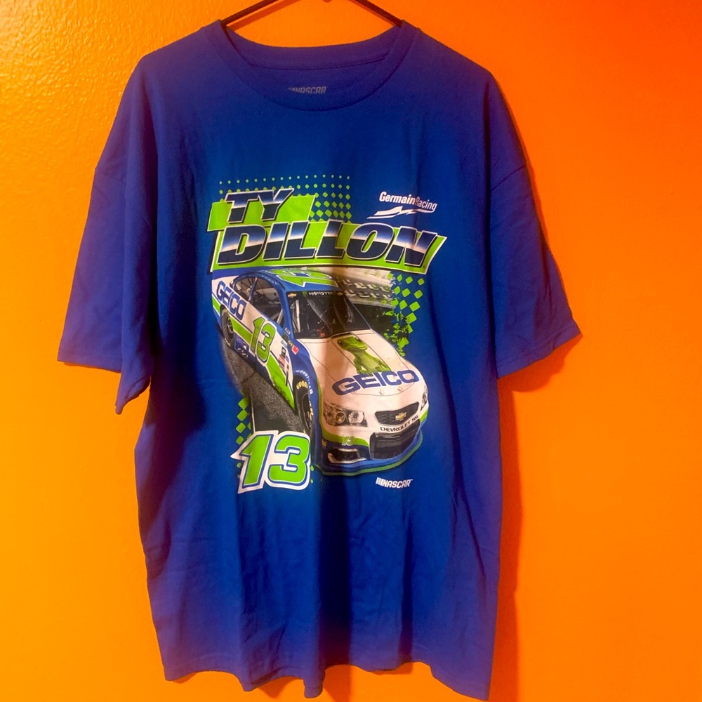 (SIZE XL) Ty Dillon Blue Vintage Nascar T-Shirt Germain Racing